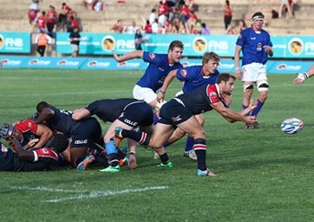 The Madibaz secured their FNB Varsity Cup semifinal slot with a nailbiting one-point loss to the Shimlas in Bloemfontein this week. They will face log leaders NWU-Pukke in Potchefstroom on Monday night. Photo: Wessel Oosthuizen/SASPA